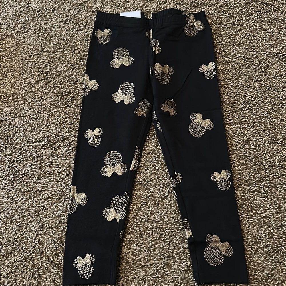 JUMPING BEANS DISNEY MINNIE MOUSE ALL DAY PLAY LEGGINGS: BLACK/GOLD: NWT: SZ 4T